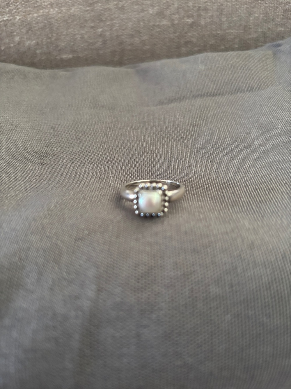 Silpada Sterling Silver Button Pearl Beaded Halo Ring Size 8